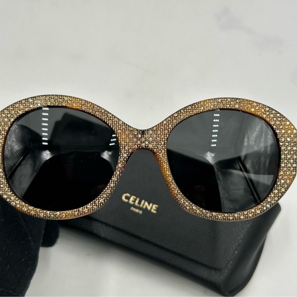 Women’s Celine Havana brown crystal sunglasses made in Italy - Picture 7 of 8